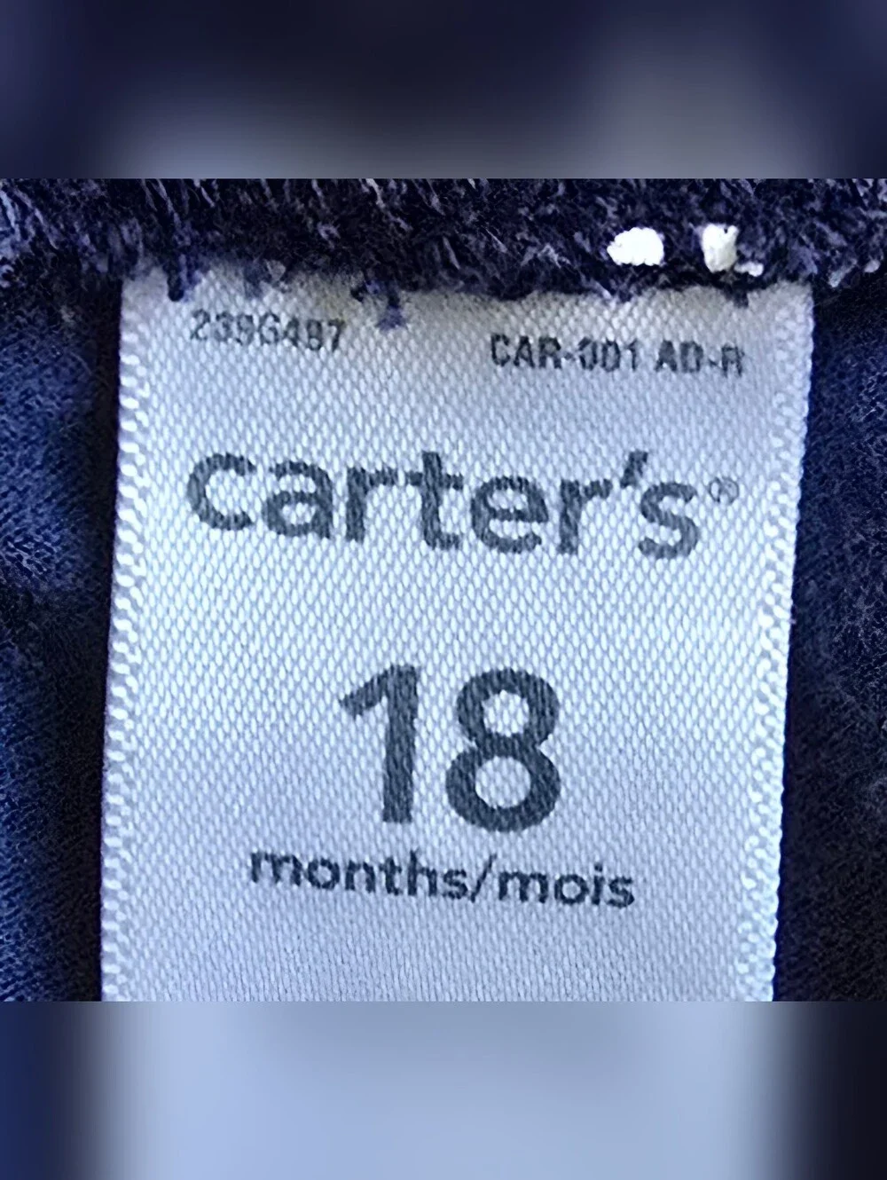 Baby Girl Leggings Navy Blue White Hearts Carter's 18 Months